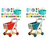 Maxbell Kids Shopping Cart Trolley Set with Pretend Play Accessory Desk Storage Toys