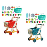 Maxbell Kids Shopping Cart Trolley Set with Pretend Play Accessory Desk Storage Toys