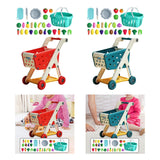 Maxbell Kids Shopping Cart Trolley Set with Pretend Play Accessory Desk Storage Toys