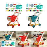 Maxbell Kids Shopping Cart Trolley Set with Pretend Play Accessory Desk Storage Toys