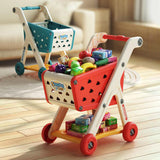 Maxbell Kids Shopping Cart Trolley Set with Pretend Play Accessory Desk Storage Toys
