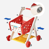 Maxbell Kids Shopping Cart Trolley Set with Pretend Play Accessory Desk Storage Toys