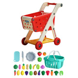 Maxbell Kids Shopping Cart Trolley Set with Pretend Play Accessory Desk Storage Toys