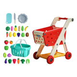 Maxbell Kids Shopping Cart Trolley Set with Pretend Play Accessory Desk Storage Toys