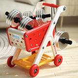 Maxbell Kids Shopping Cart Trolley Set with Pretend Play Accessory Desk Storage Toys