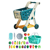 Maxbell Kids Shopping Cart Trolley Set with Pretend Play Accessory Desk Storage Toys