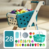 Maxbell Kids Shopping Cart Trolley Set with Pretend Play Accessory Desk Storage Toys