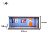 Maxbell 1:64 Parking Lot Acrylic LED Display Case for Model Cars Figures Accessories