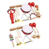 Maxbell Kids Percussion Set Enlightenment Rhythm Toy for Toddlers Age 3 to 10 Babies 10pcs
