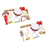 Maxbell Kids Percussion Set Enlightenment Rhythm Toy for Toddlers Age 3 to 10 Babies 10pcs