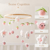 Maxbell Baby Nursery Crib Mobile Hanging Bed Bell Toy for Newborn Baby Holiday Gifts Pink