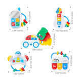 Maxbell 5 Pieces Baby Rattle Set Textures with Music Sound for Infants Newborns Kids