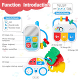 Maxbell 5 Pieces Baby Rattle Set Textures with Music Sound for Infants Newborns Kids