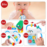 Maxbell 5 Pieces Baby Rattle Set Textures with Music Sound for Infants Newborns Kids