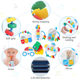 Maxbell 5 Pieces Baby Rattle Set Textures with Music Sound for Infants Newborns Kids