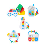 Maxbell 5 Pieces Baby Rattle Set Textures with Music Sound for Infants Newborns Kids