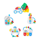 Maxbell 5 Pieces Baby Rattle Set Textures with Music Sound for Infants Newborns Kids