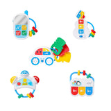 Maxbell 5 Pieces Baby Rattle Set Textures with Music Sound for Infants Newborns Kids