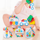 Maxbell 5 Pieces Baby Rattle Set Textures with Music Sound for Infants Newborns Kids