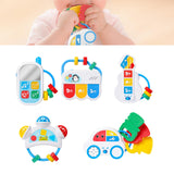 Maxbell 5 Pieces Baby Rattle Set Textures with Music Sound for Infants Newborns Kids
