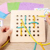 Maxbell Lacing Shapes Pattern Threading Rope Game for Age 3~6 Children Birthday Gift