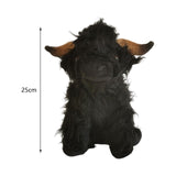 Maxbell Cow Plush Cattle Plush Figure Toy for Festival Children Toy black