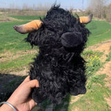 Maxbell Cow Plush Cattle Plush Figure Toy for Festival Children Toy black