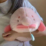 Maxbell Cute Whale Plush Doll Toy with Pullable Snot Bubbles Sofa Gifts for Children