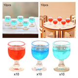 Maxbell 10x Dollhouse Drinking Water Cups Model Life Scene 1:12 Miniature Wine Glass Red