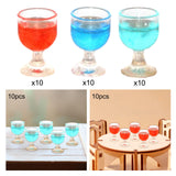 Maxbell 10x Dollhouse Drinking Water Cups Model Life Scene 1:12 Miniature Wine Glass Red
