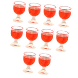 Maxbell 10x Dollhouse Drinking Water Cups Model Life Scene 1:12 Miniature Wine Glass Red