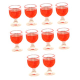 Maxbell 10x Dollhouse Drinking Water Cups Model Life Scene 1:12 Miniature Wine Glass Red