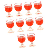 Maxbell 10x Dollhouse Drinking Water Cups Model Life Scene 1:12 Miniature Wine Glass Red
