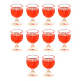 Maxbell 10x Dollhouse Drinking Water Cups Model Life Scene 1:12 Miniature Wine Glass Red