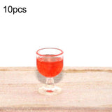 Maxbell 10x Dollhouse Drinking Water Cups Model Life Scene 1:12 Miniature Wine Glass Red