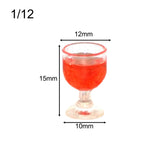 Maxbell 10x Dollhouse Drinking Water Cups Model Life Scene 1:12 Miniature Wine Glass Red