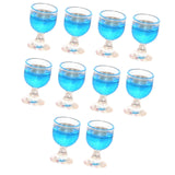 Maxbell 10x Dollhouse Drinking Water Cups Model Life Scene 1:12 Miniature Wine Glass Blue