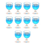 Maxbell 10x Dollhouse Drinking Water Cups Model Life Scene 1:12 Miniature Wine Glass Blue