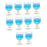 Maxbell 10x Dollhouse Drinking Water Cups Model Life Scene 1:12 Miniature Wine Glass Blue