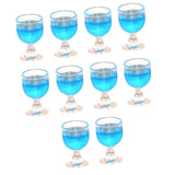 Maxbell 10x Dollhouse Drinking Water Cups Model Life Scene 1:12 Miniature Wine Glass Blue