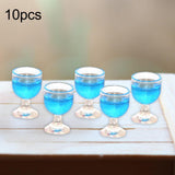 Maxbell 10x Dollhouse Drinking Water Cups Model Life Scene 1:12 Miniature Wine Glass Blue