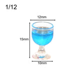 Maxbell 10x Dollhouse Drinking Water Cups Model Life Scene 1:12 Miniature Wine Glass Blue