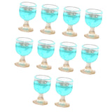 Maxbell 10x Dollhouse Drinking Water Cups Model Life Scene 1:12 Miniature Wine Glass Light Blue