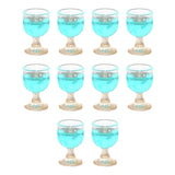 Maxbell 10x Dollhouse Drinking Water Cups Model Life Scene 1:12 Miniature Wine Glass Light Blue