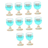 Maxbell 10x Dollhouse Drinking Water Cups Model Life Scene 1:12 Miniature Wine Glass Light Blue