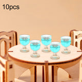 Maxbell 10x Dollhouse Drinking Water Cups Model Life Scene 1:12 Miniature Wine Glass Light Blue