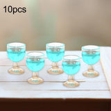 Maxbell 10x Dollhouse Drinking Water Cups Model Life Scene 1:12 Miniature Wine Glass Light Blue