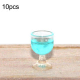 Maxbell 10x Dollhouse Drinking Water Cups Model Life Scene 1:12 Miniature Wine Glass Light Blue