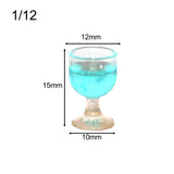 Maxbell 10x Dollhouse Drinking Water Cups Model Life Scene 1:12 Miniature Wine Glass Light Blue