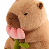 Maxbell Capybara Stuffed Animal Plush Accompany Sleep Toy for Adults Kids Boys Girls Flower 30cm